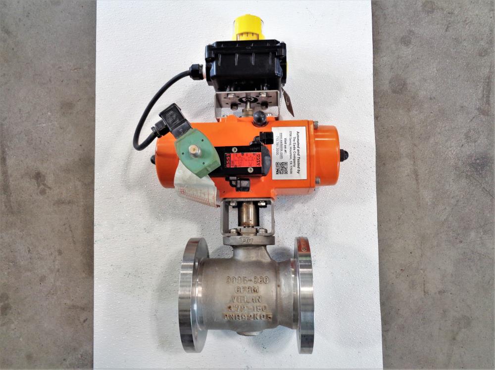 Velan 3"/2" 150# CF8M Ball Valve #00313-SSEAE w/ Bettis DS0200.B2A04K.22K0